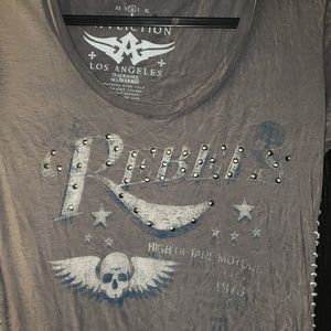 Affliction Tops - Affliction Grey wash Rebels skull shirt size M Affliction Tops - Affliction Grey wash Rebels skull shirt size M